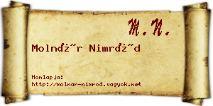 Molnár Nimród névjegykártya